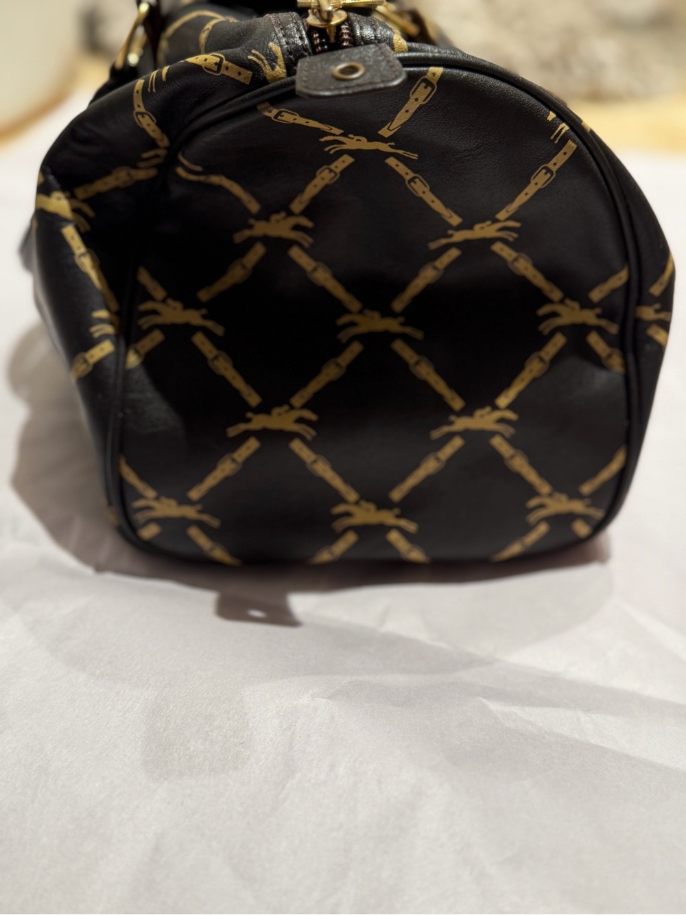 Longchamp Black & Gold Signature Carryall - Picture 2 of 12